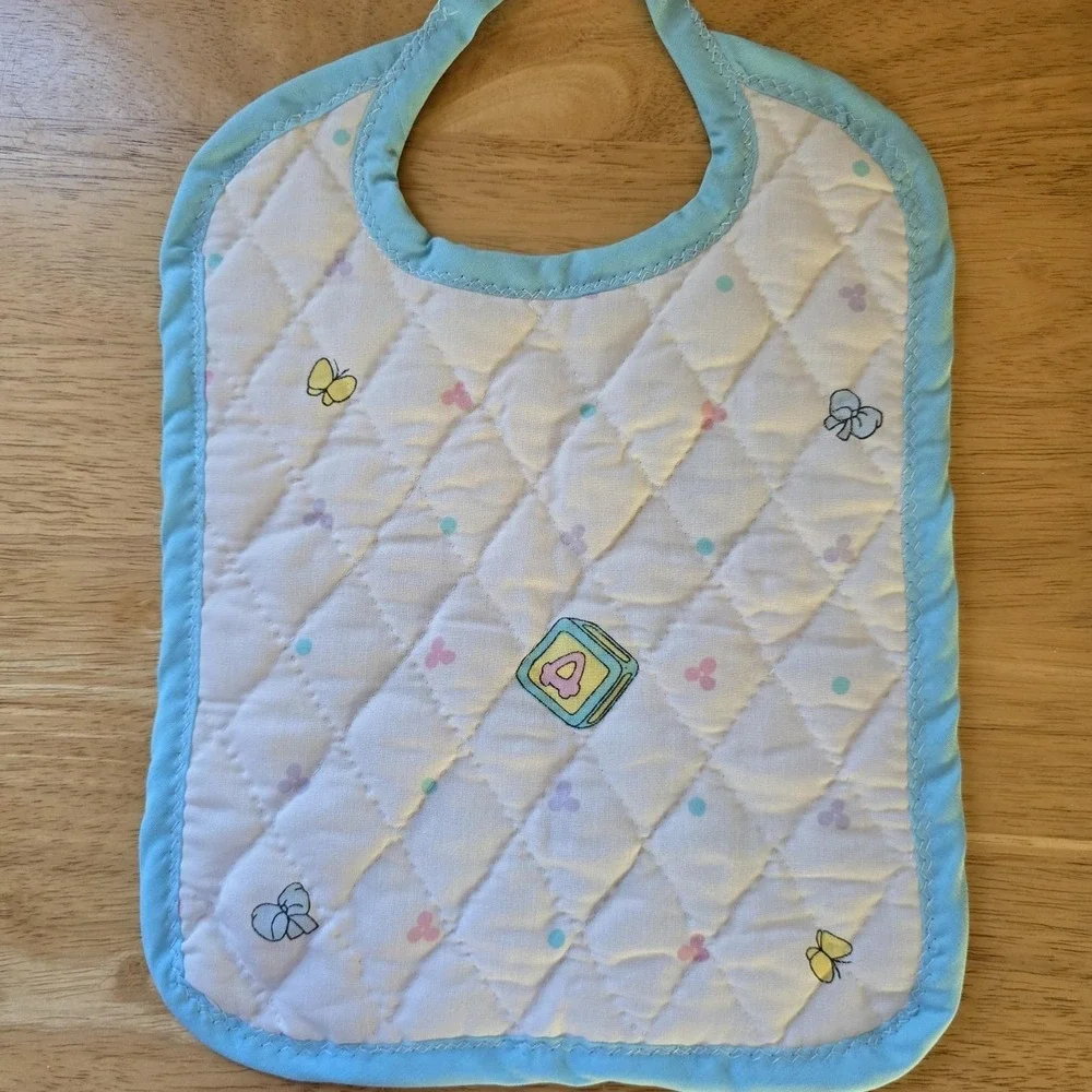 Baby Bib Cow‎ Quilted Cotton, Precious Moments Fabric Vintage